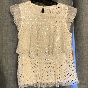 Lauren Conrad squin shell top-Cream-NEW